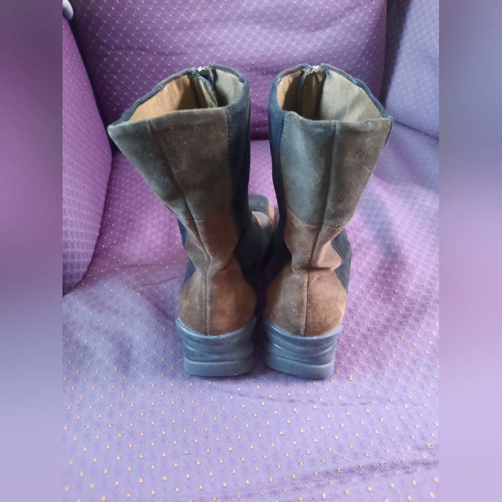 Aquatalia ~ Suede Patchwork Weatherproof Boots - image 3